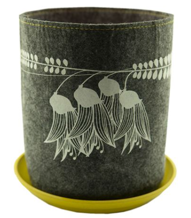 GROW BAG ECOFELT - KOWHAI ON MID GREY