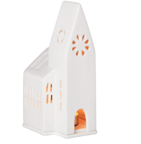 PORCELAIN TEALIGHT HOUSE-CHURCH