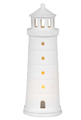 PORCELAIN TEALIGHT LIGHTHOUSE-BEYOND THE SEA-SMALL