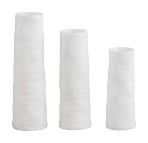 PORCELAIN POETRY VASES-MINI-SET OF 3