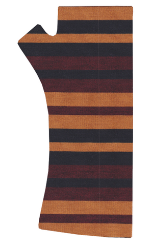 MERINO GLOVE - BURGUNDY GOLD NAVY STRIPE