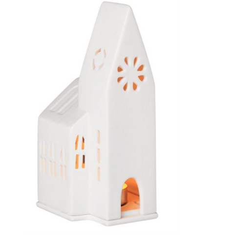 PORCELAIN TEALIGHT HOUSE-CHURCH